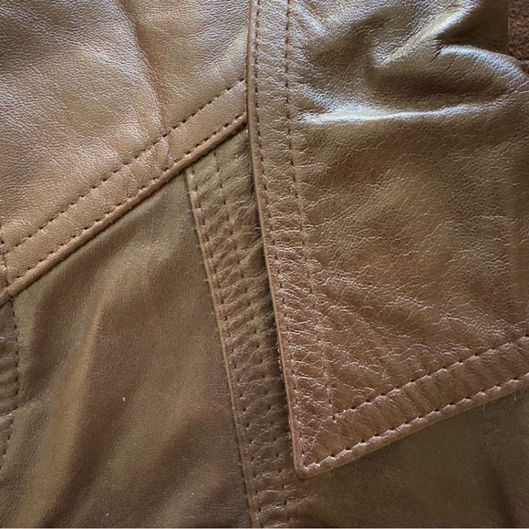 Vintage Bisou Bisou Genuine Leather Cropped Vest M - Picture 9 of 11